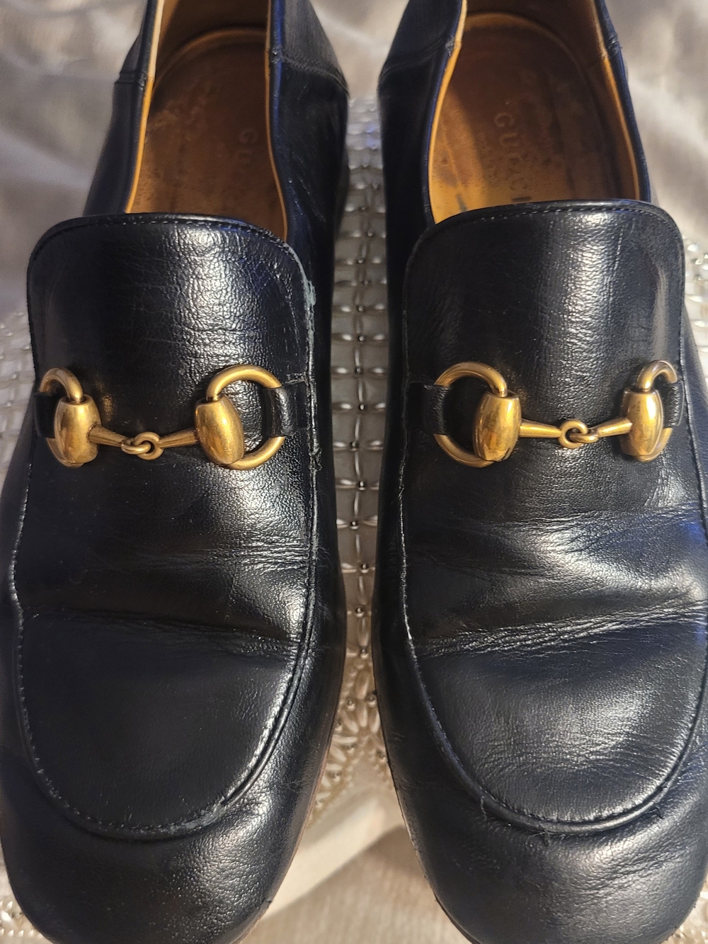 Gucci Women Black Leather  Loafers